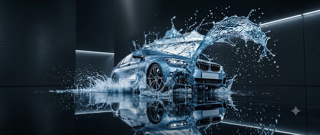 Premium car detailing hero illustration